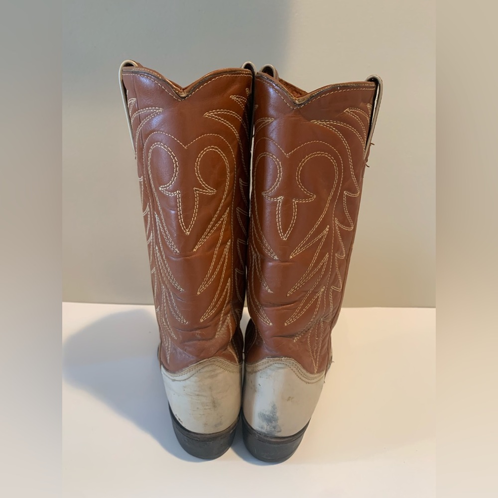 Vtg Cowboy boots leather Brown Texas Brand Women’s Size 5 Preowned See Pictures - Picture 5 of 8